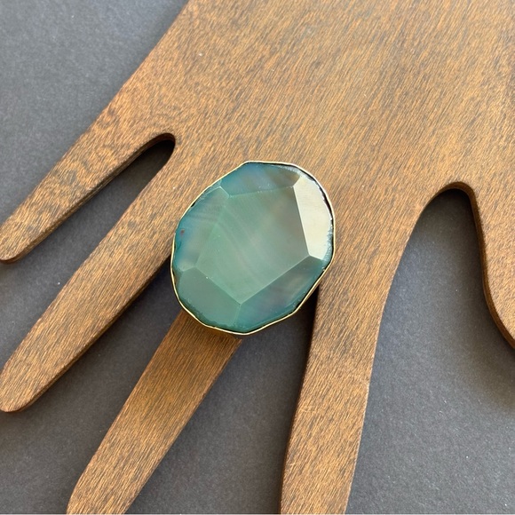 Green Aventurine Stone Statement Ring | 29g | Adjustable - Picture 6 of 9